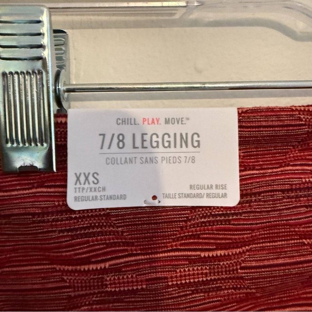 Aerie Red Striped Leggings 7/8 NWT - Picture 4 of 4